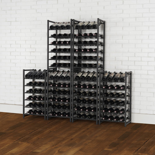 NeatFreak 24 Bottle Metal Floor Wine Bottle Rack in Black & Reviews